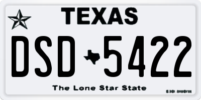TX license plate DSD5422
