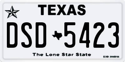 TX license plate DSD5423