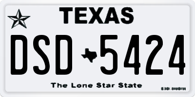 TX license plate DSD5424