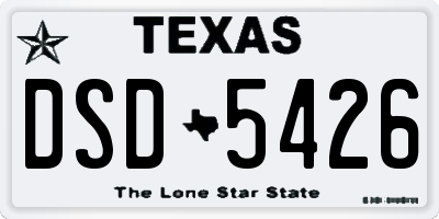 TX license plate DSD5426