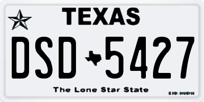 TX license plate DSD5427