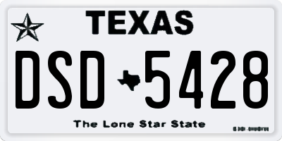 TX license plate DSD5428