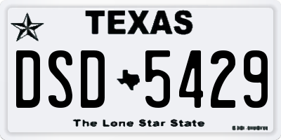 TX license plate DSD5429