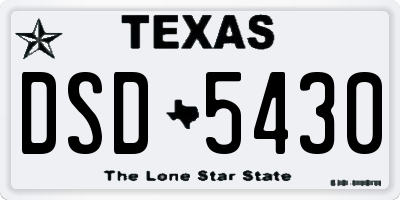 TX license plate DSD5430
