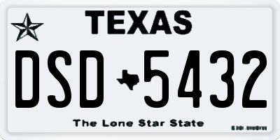 TX license plate DSD5432