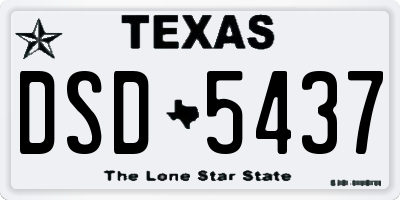 TX license plate DSD5437