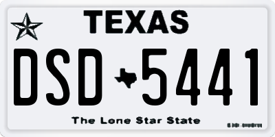 TX license plate DSD5441