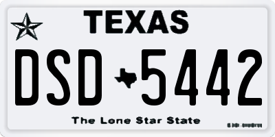 TX license plate DSD5442