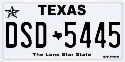 TX license plate DSD5445