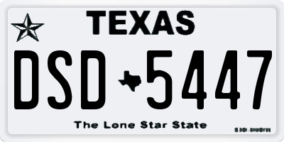 TX license plate DSD5447