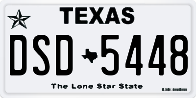 TX license plate DSD5448
