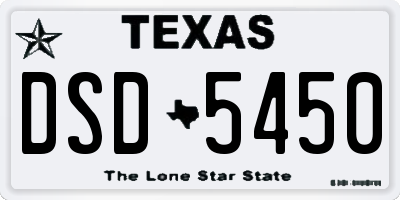 TX license plate DSD5450