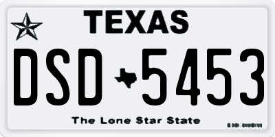 TX license plate DSD5453