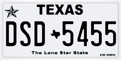 TX license plate DSD5455