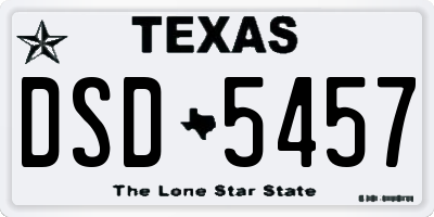 TX license plate DSD5457