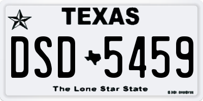TX license plate DSD5459