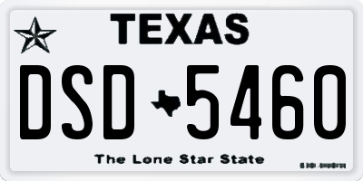 TX license plate DSD5460