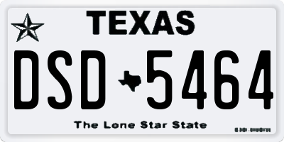 TX license plate DSD5464