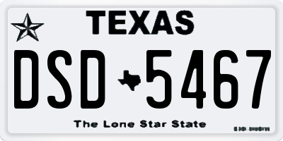 TX license plate DSD5467