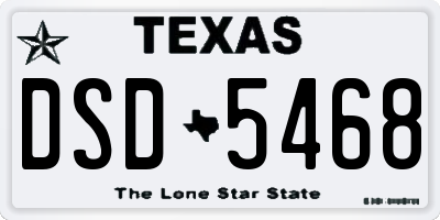 TX license plate DSD5468