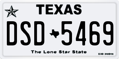 TX license plate DSD5469