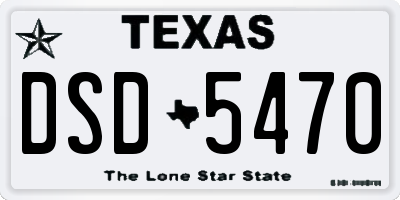 TX license plate DSD5470
