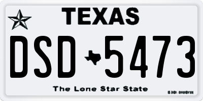 TX license plate DSD5473