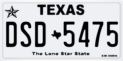 TX license plate DSD5475