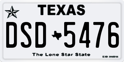 TX license plate DSD5476