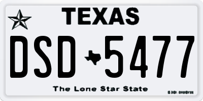 TX license plate DSD5477