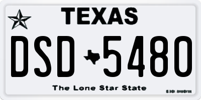 TX license plate DSD5480