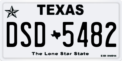 TX license plate DSD5482