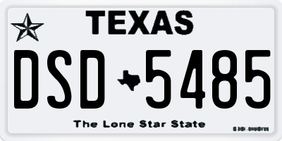 TX license plate DSD5485