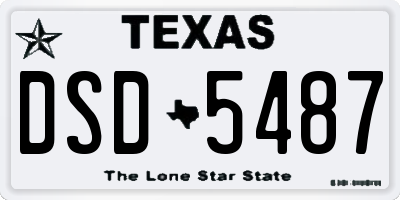 TX license plate DSD5487