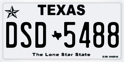 TX license plate DSD5488