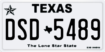 TX license plate DSD5489