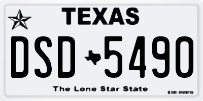 TX license plate DSD5490