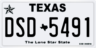 TX license plate DSD5491