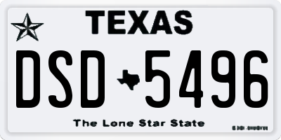 TX license plate DSD5496