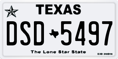 TX license plate DSD5497