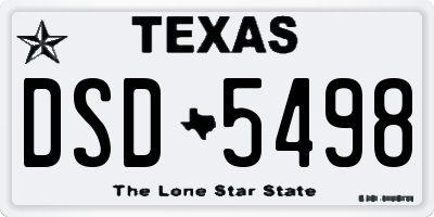 TX license plate DSD5498