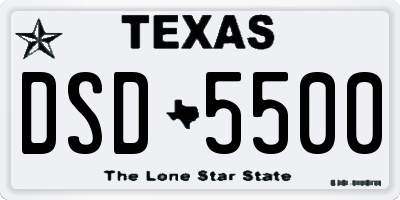 TX license plate DSD5500