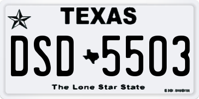 TX license plate DSD5503
