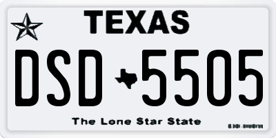 TX license plate DSD5505