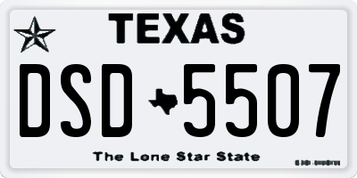 TX license plate DSD5507