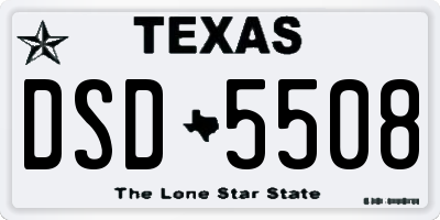 TX license plate DSD5508