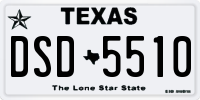TX license plate DSD5510