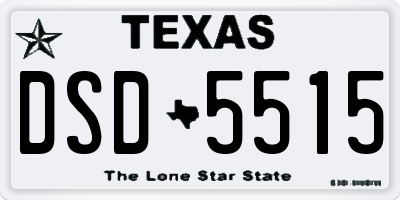 TX license plate DSD5515