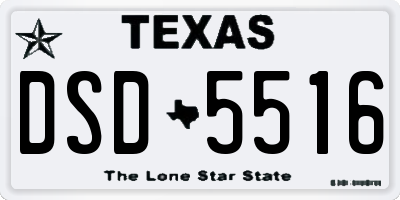 TX license plate DSD5516
