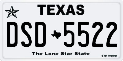 TX license plate DSD5522